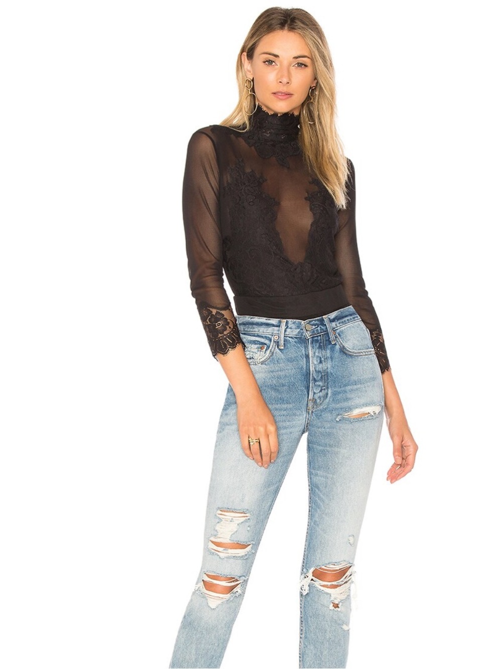 Take A Bow Reversible Bodysuit in Noir Combo HAH - Small
